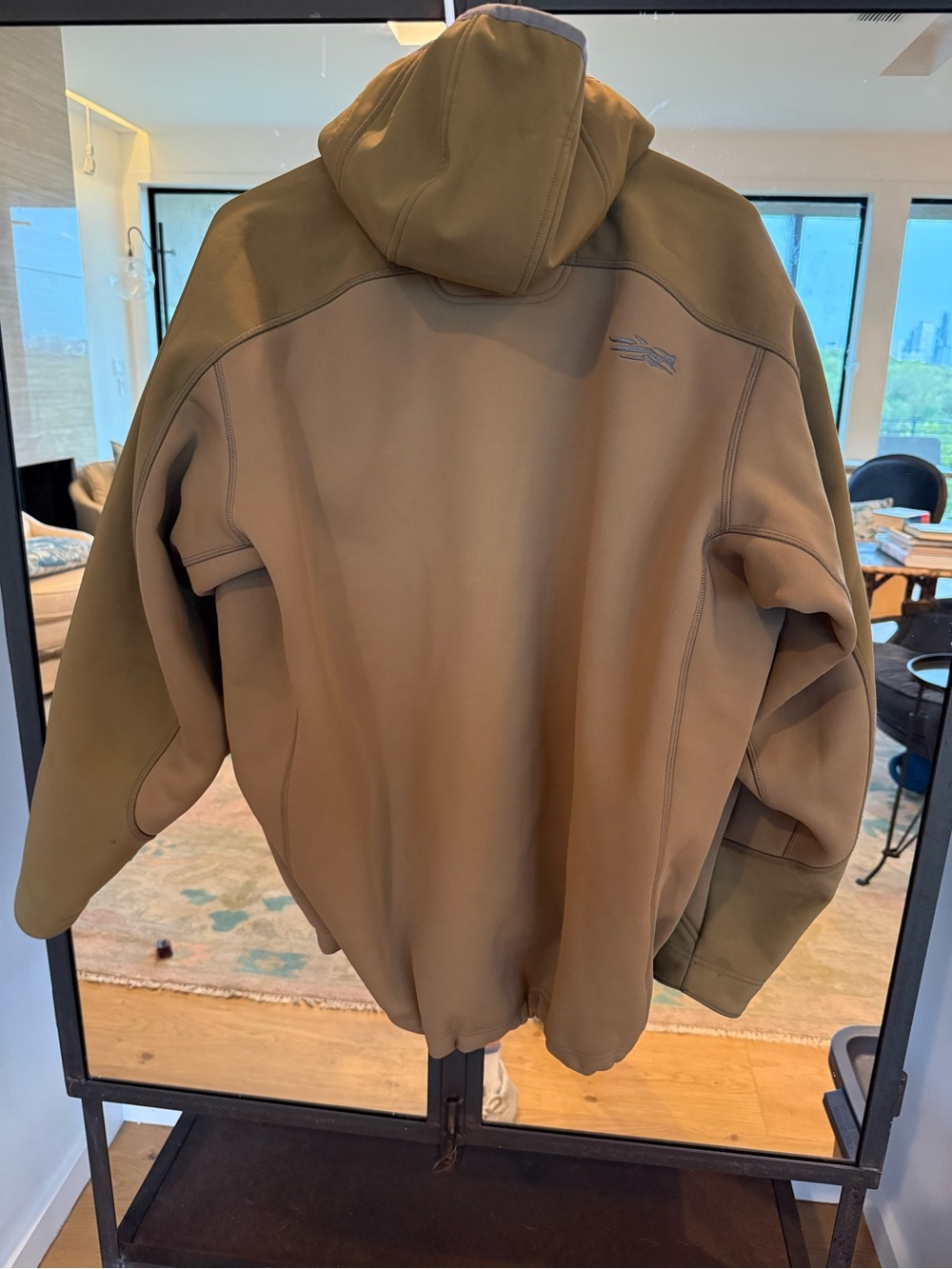 Sitka Duck Oven Two-Tone Olive and Tan Performance Hoodie - Picture 3 of 10